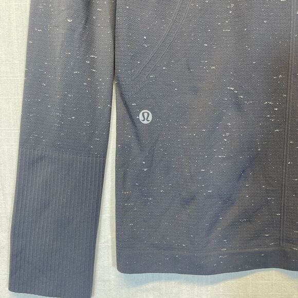 Lululemon Gray Sweat Life Swiftly Tech 1/2 Zip Long Sleeve Hoodie Size 6 - Picture 7 of 10
